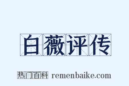 白薇评传是什么意思的图片